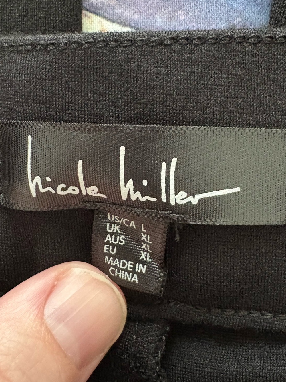 Nicole Miller Black Pull-On Pants Size Large - Picture 4 of 5